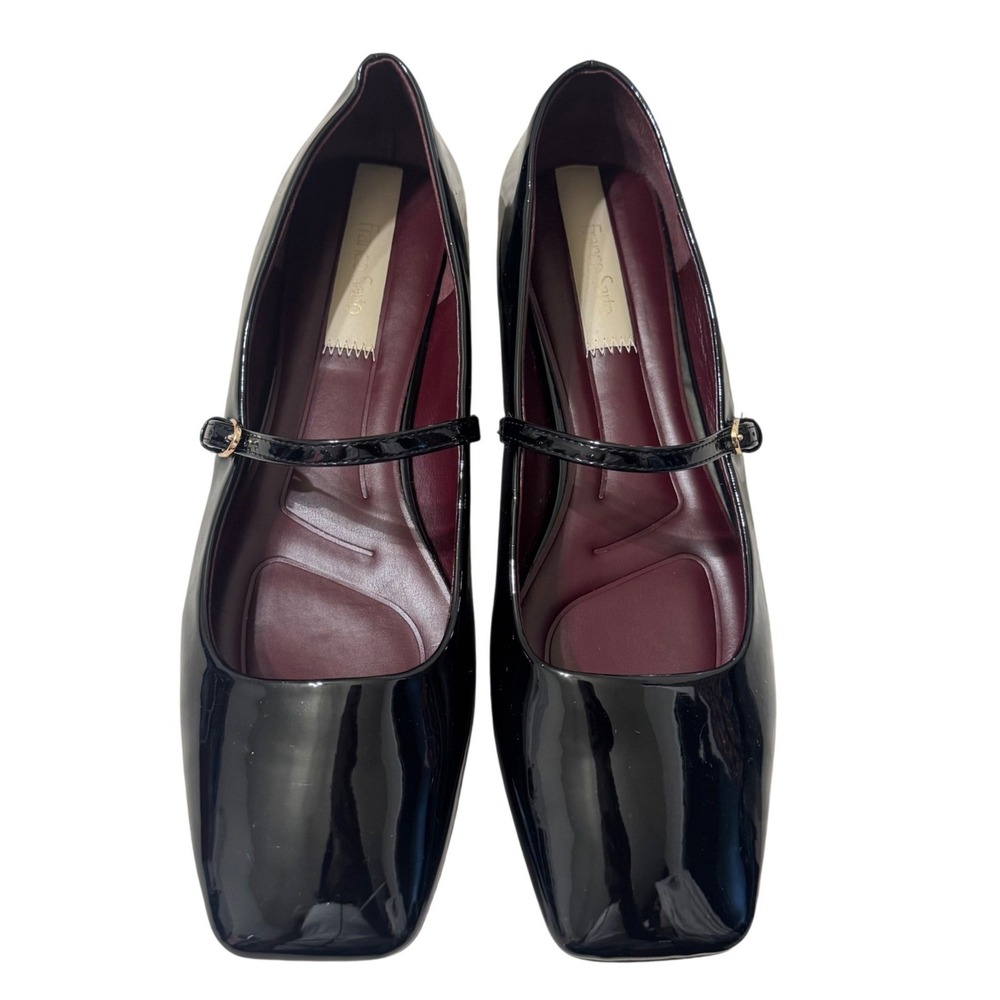 Franco Sarto Tinsley Mary Jane Women 11 Black Excellent Patent Square Toe Flat - Picture 5 of 9
